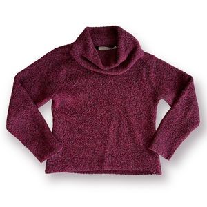 Jaclyn Smith Classic Turtleneck Cowl Sweater Burgundy Red Women’s Large Wool